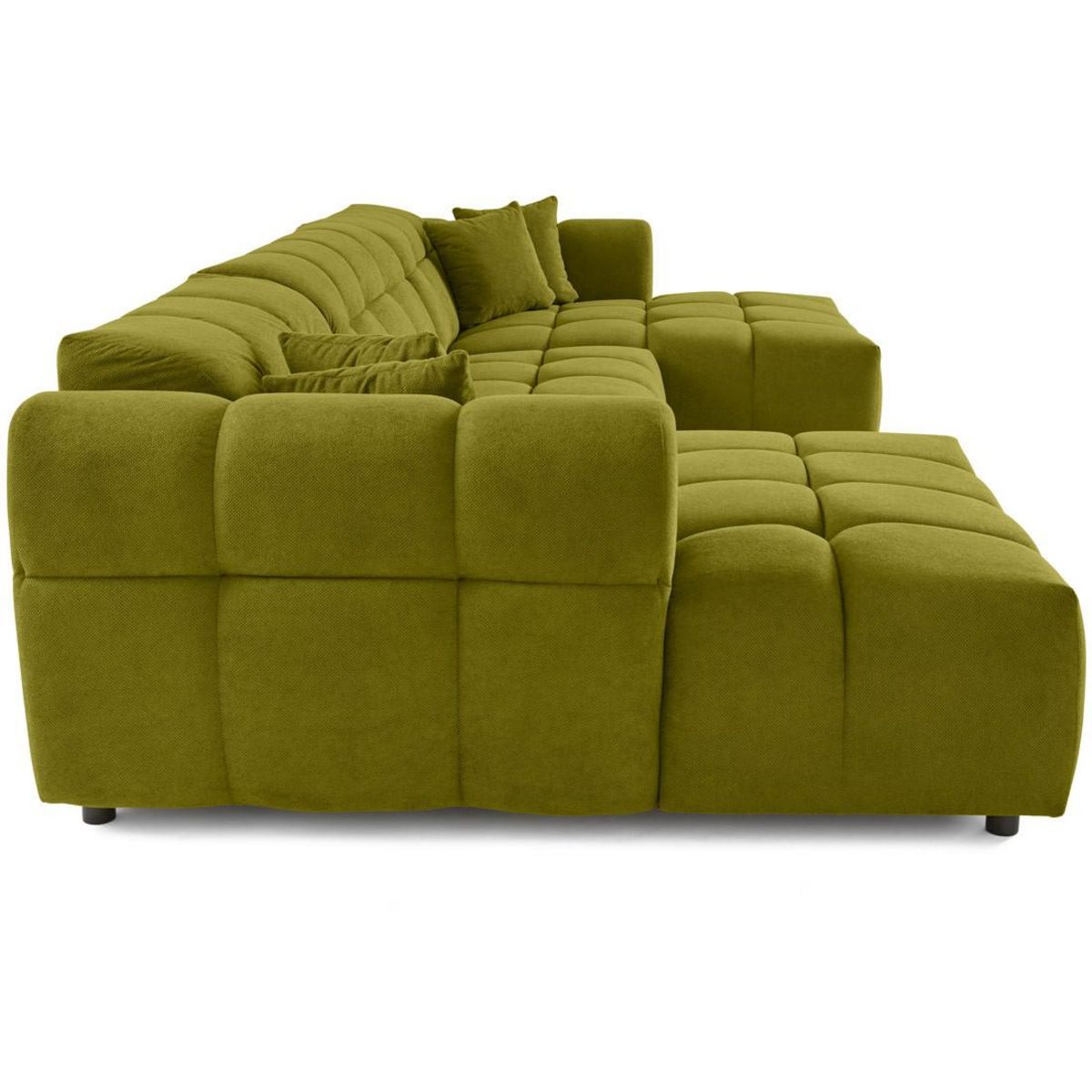 LISA DESIGN Ray - canapé panoramique en u 7 places en tissu texturé