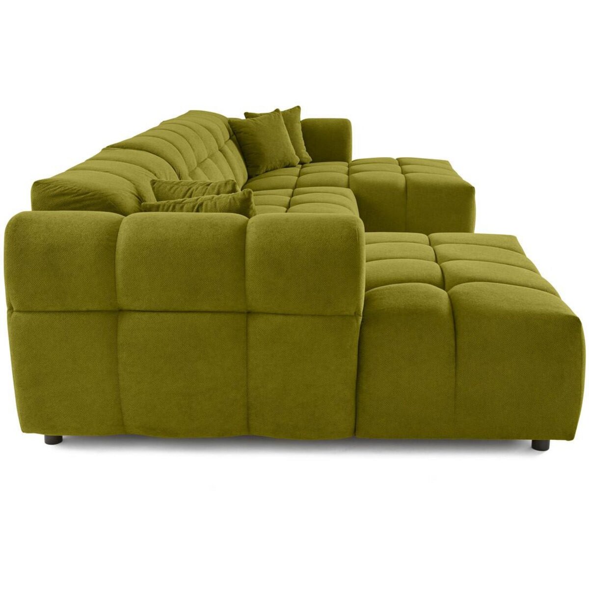 LISA DESIGN Ray - canapé panoramique en u 7 places en tissu texturé