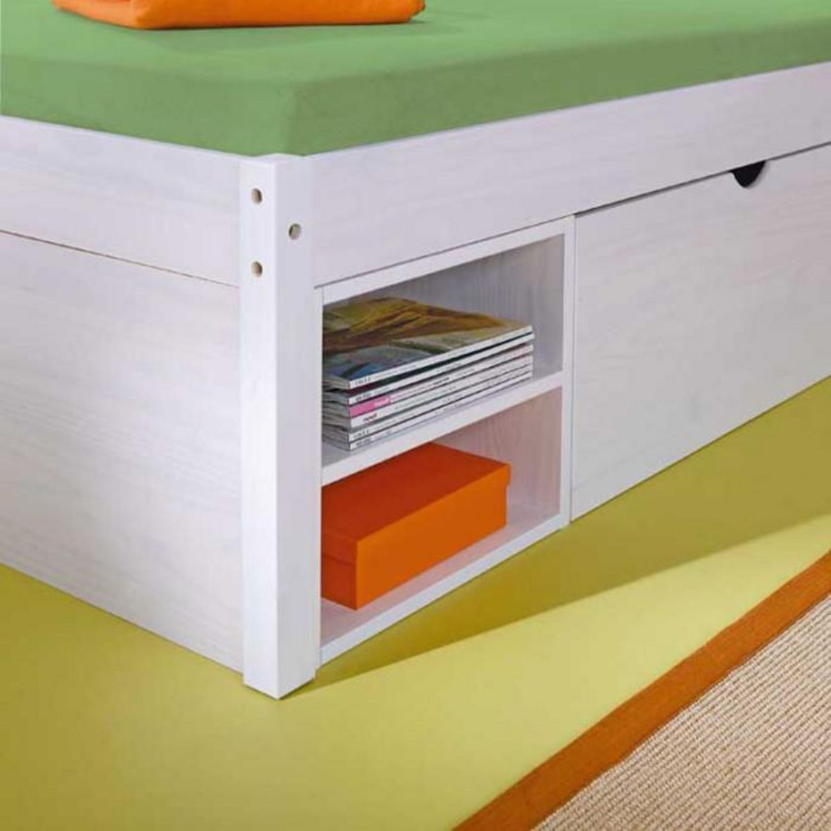 Paris Prix Lit Multi-Rangements  Clark  180x200cm Blanc