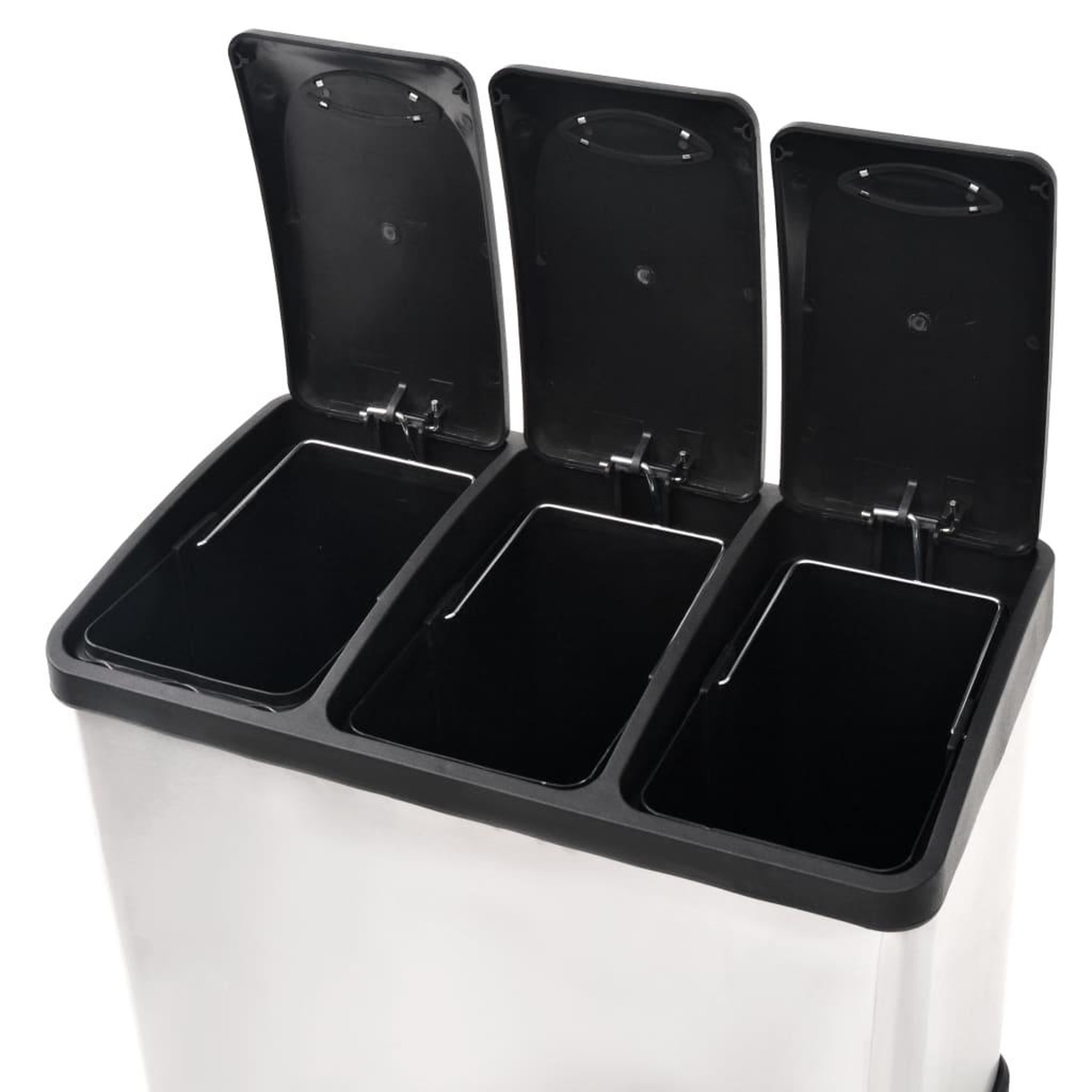 Voir la diapositive 5 : VIDAXL Poubelle a ordures Acier inoxydable 24 L