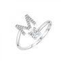 Voir la diapositive 1 : SC CRYSTAL Bague lettre M ajustable SC Crystal ornée de Zirconium
