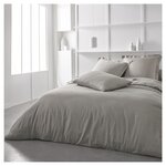 TODAY Housse de Couette unie en Coton 57 fils. Coloris disponibles : Jaune, Bleu, Rouge, Beige