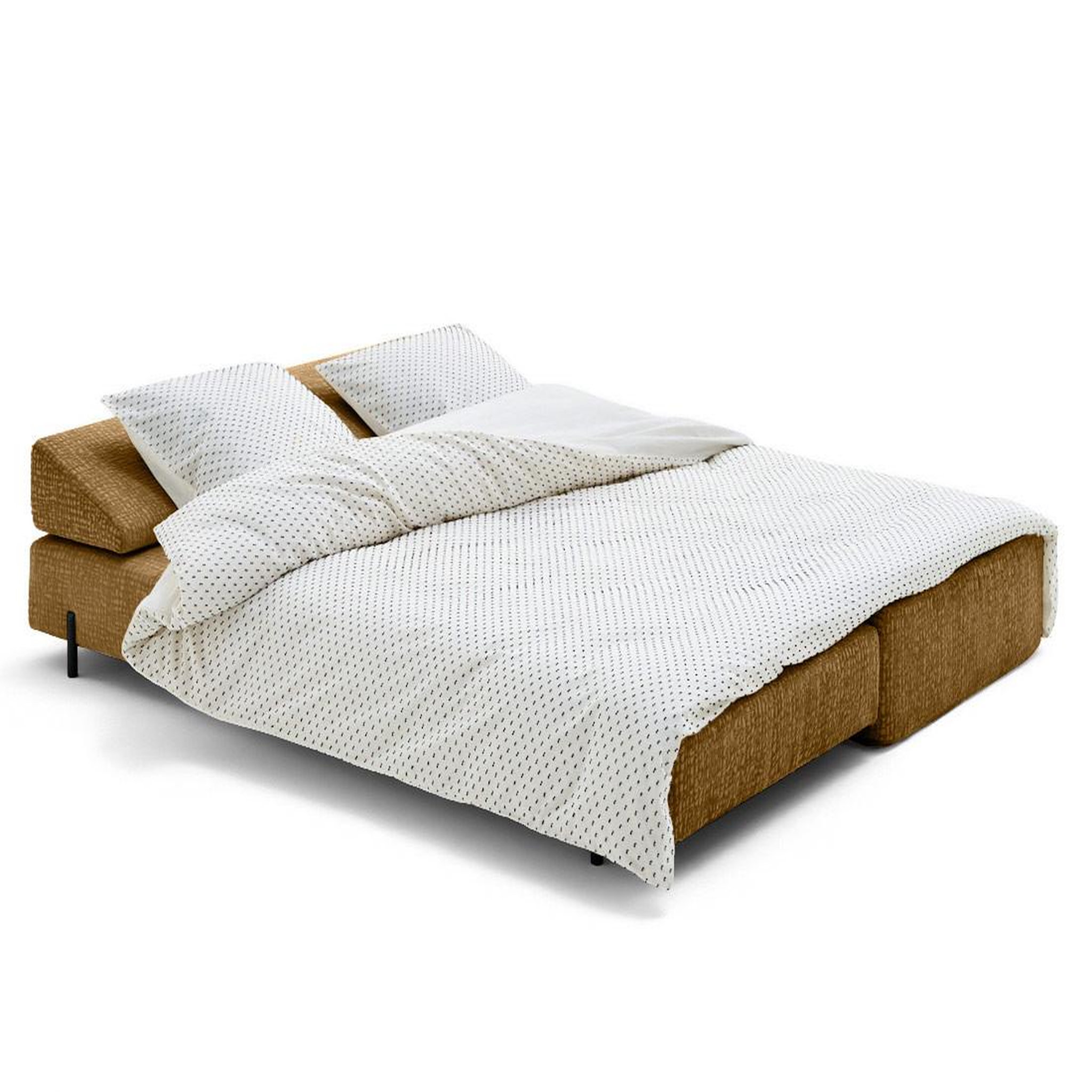 Voir la diapositive 2 : BEST MOBILIER Brescia - banquette 3 places convertible en tissu velours relief
