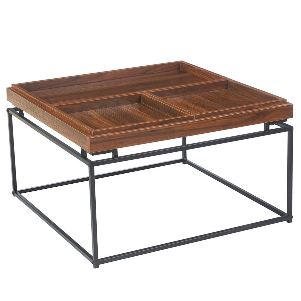 Paris Prix Table Basse Compartimentée  Tetris  80cm Noisette