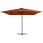 Voir la diapositive 2 : VIDAXL Parasol de jardin en porte-a-faux avec lumieres LED terre cuite