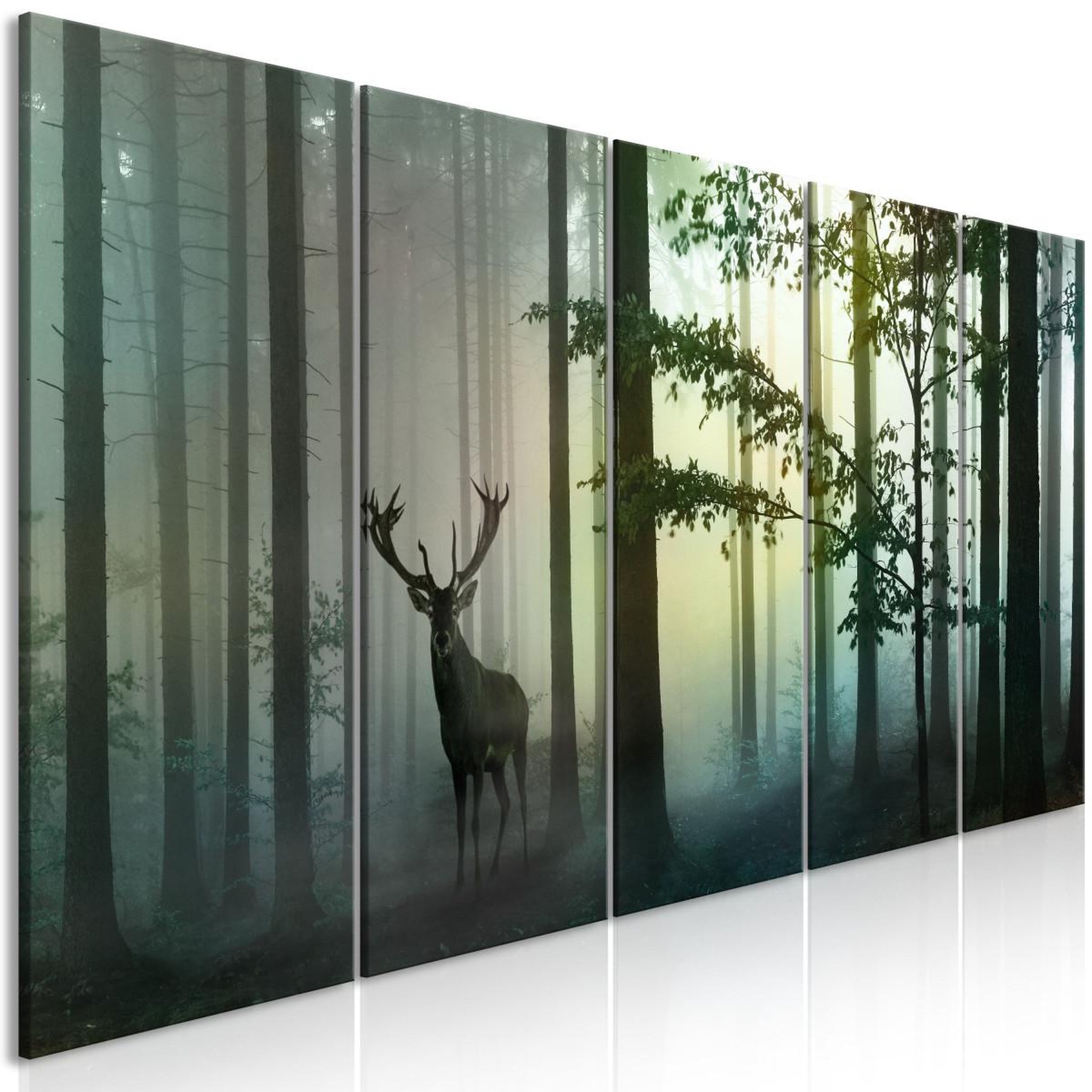Voir la diapositive 1 : Paris Prix Tableau Imprimé 5 Panneaux  Morning Narrow Green