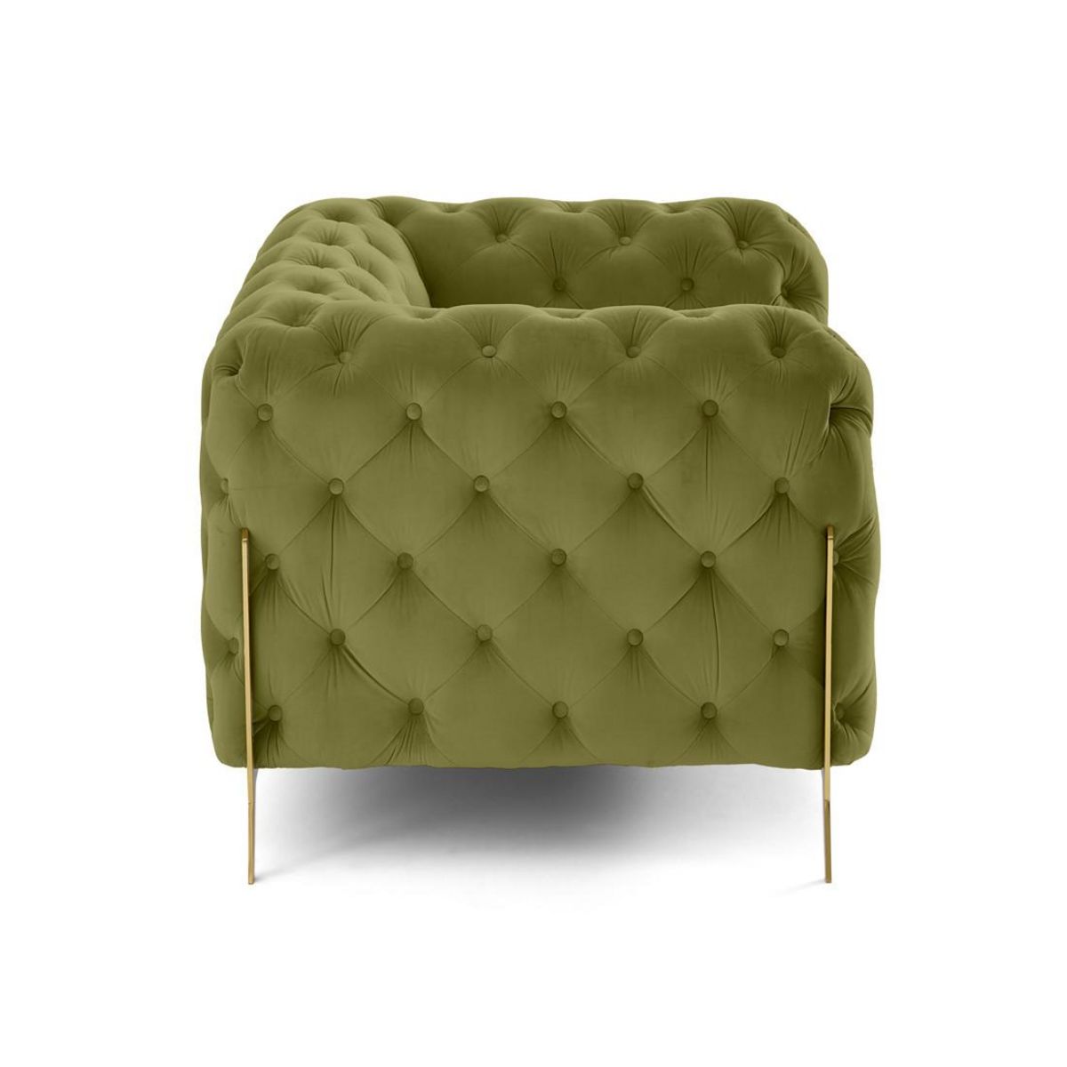 LISA DESIGN Camden - fauteuil chesterfield en velours - pieds en métal doré