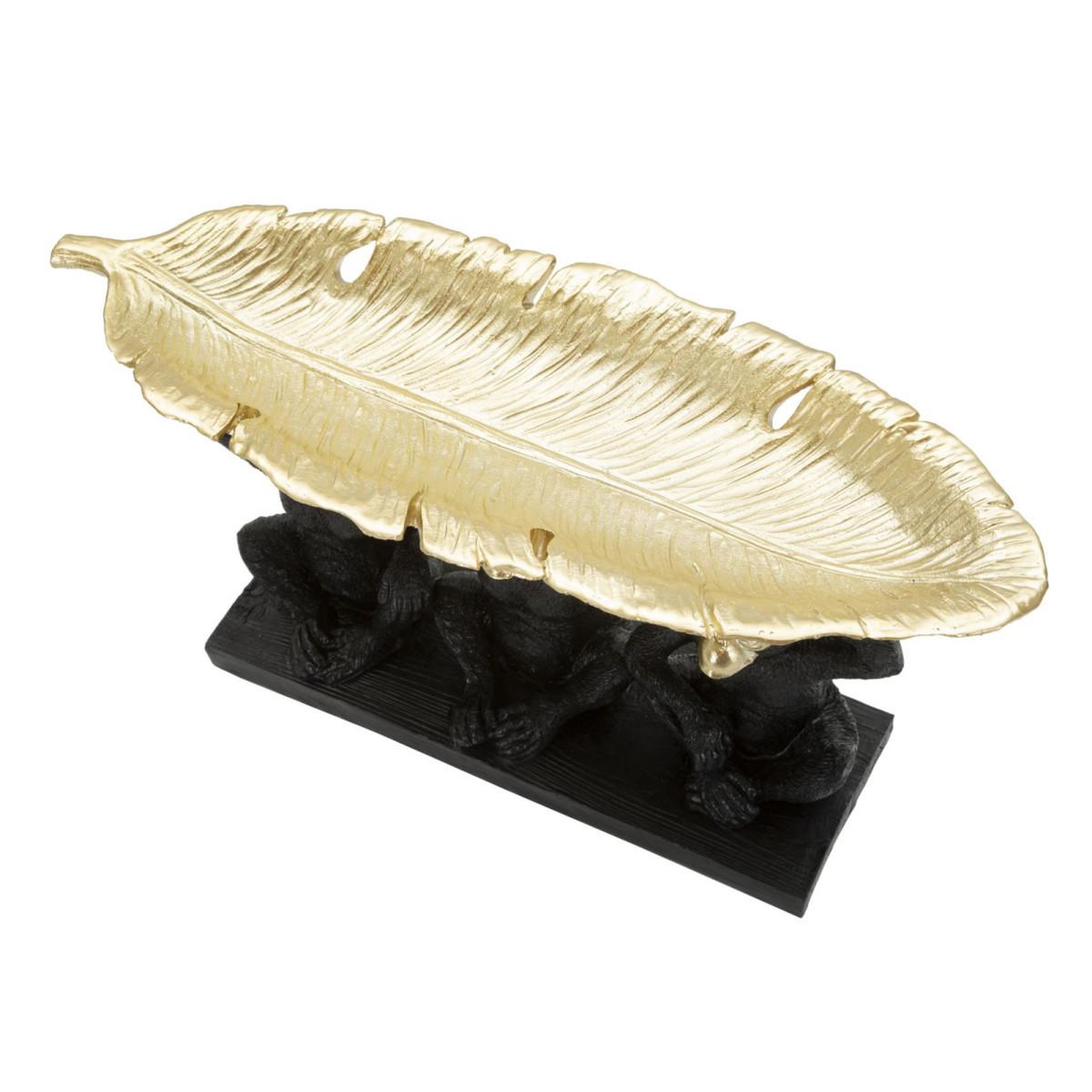 Voir la diapositive 3 : Paris Prix Vide-poche statuette  3 singes  43cm noir & or