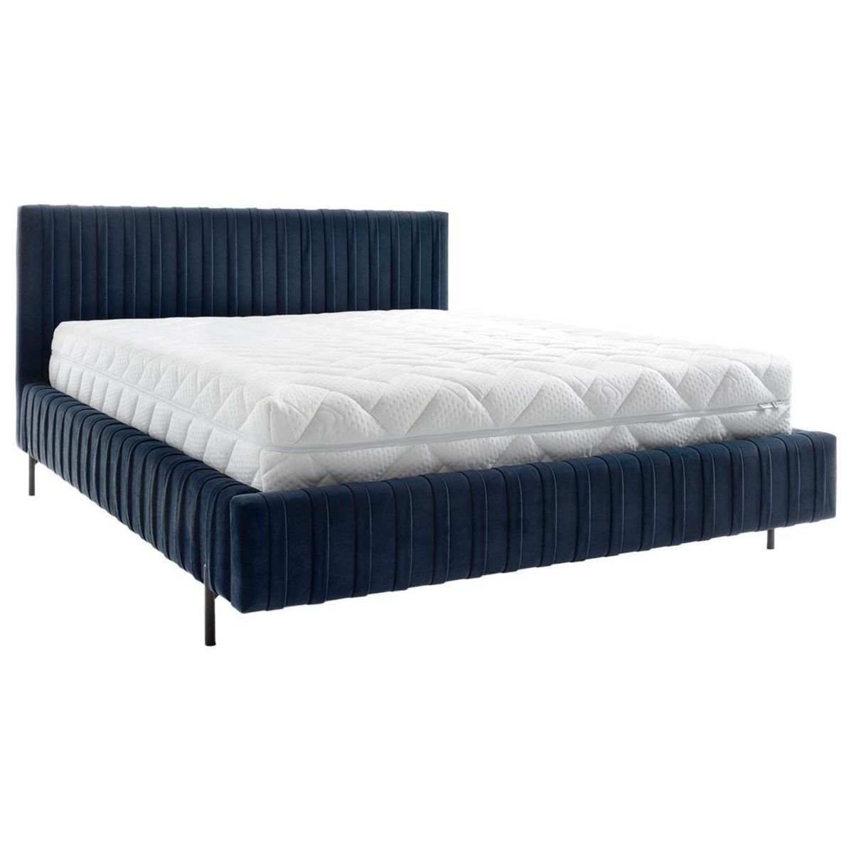 LISA DESIGN Flavio - lit coffre - 140x200 cm - sommier inclus - en velours