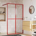 VIDAXL Paroi de douche avec verre ESG transparent rouge 140x195 cm