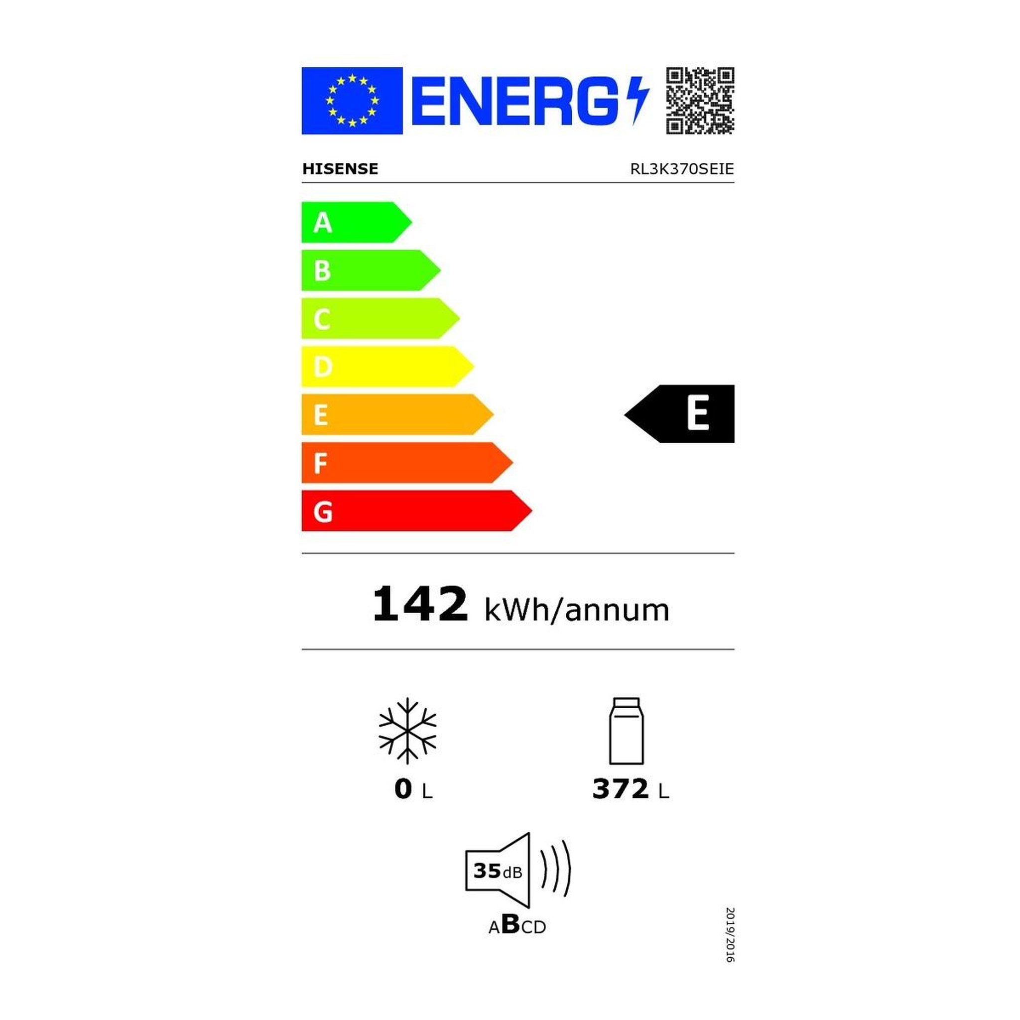 Voir la diapositive 2 : Hisense Refrigerateur 1 porte 60cm 372l ventilé - rl3k370seie
