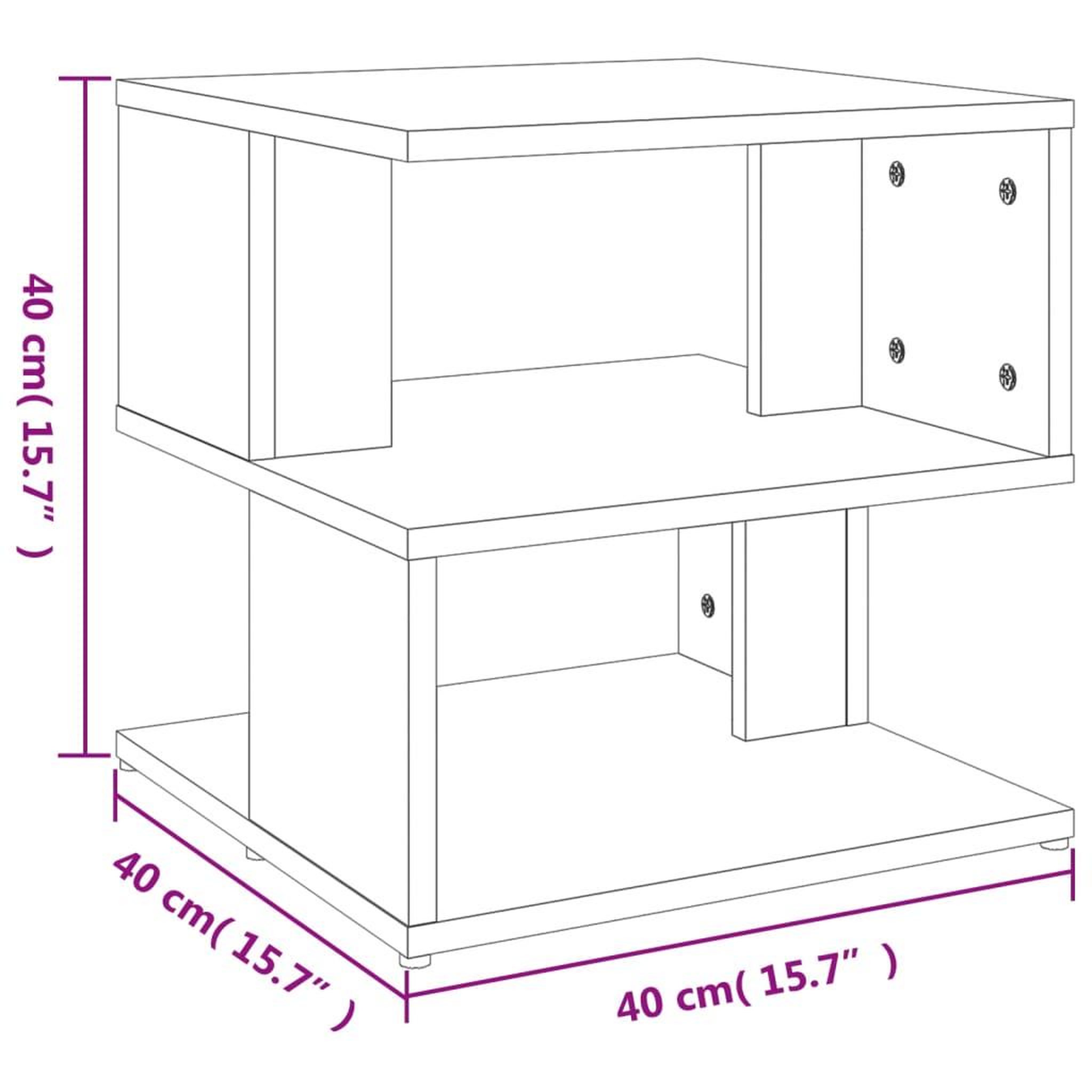 Voir la diapositive 6 : VIDAXL Table d'appoint Gris beton 40x40x40 cm Agglomere