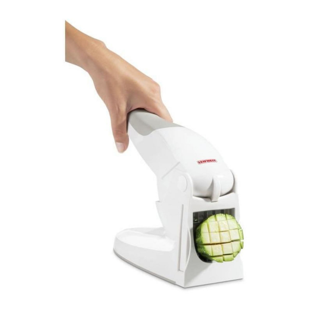 Leifheit LEIFHEIT 3206 Coupe-Frites, coupe des pommes de terre, coupe legumes antiderapant pour faire des batonnets de 10mm ou 12 mm