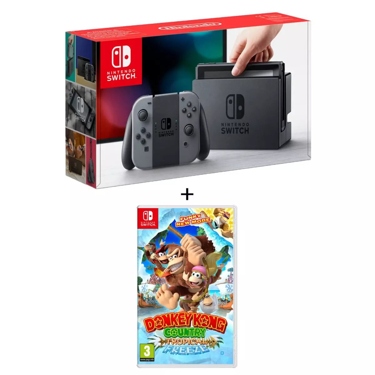 Console Nintendo Switch Grise + Donkey Kong Tropical Freeze