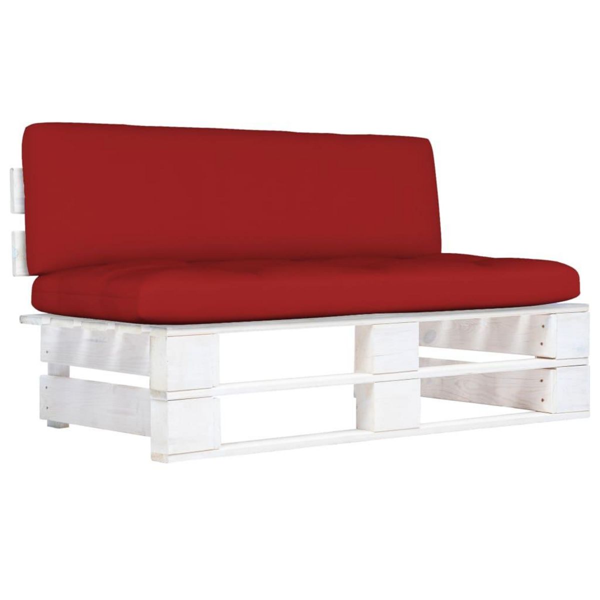 VIDAXL Canape central palette de jardin Blanc Bois de pin impregne