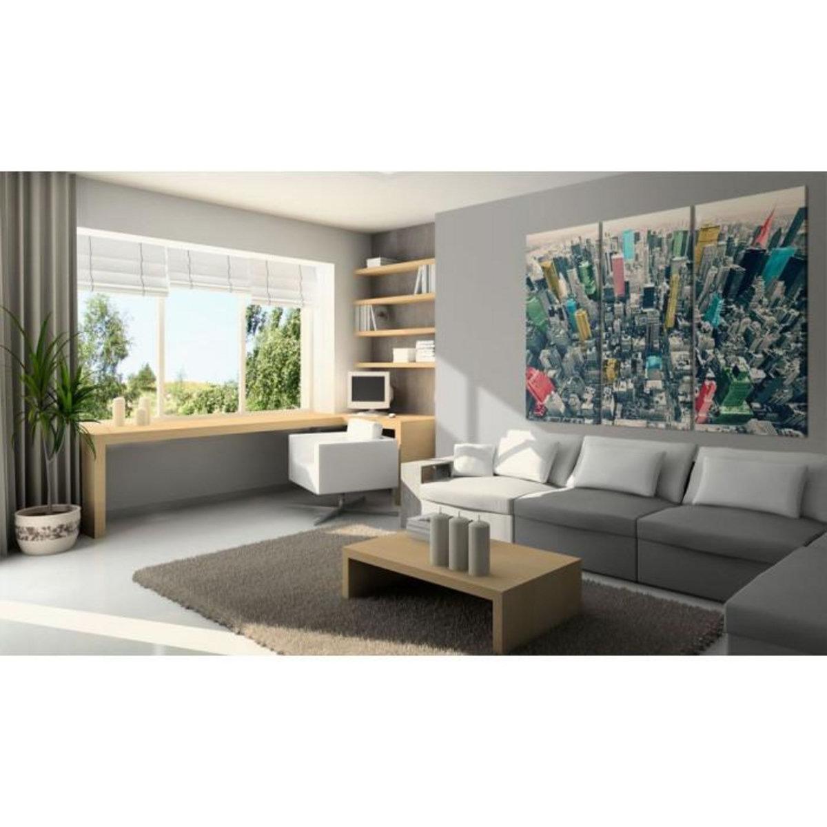 Paris Prix Tableau Imprimé  NY Noir & Blanc Mais en Couleur