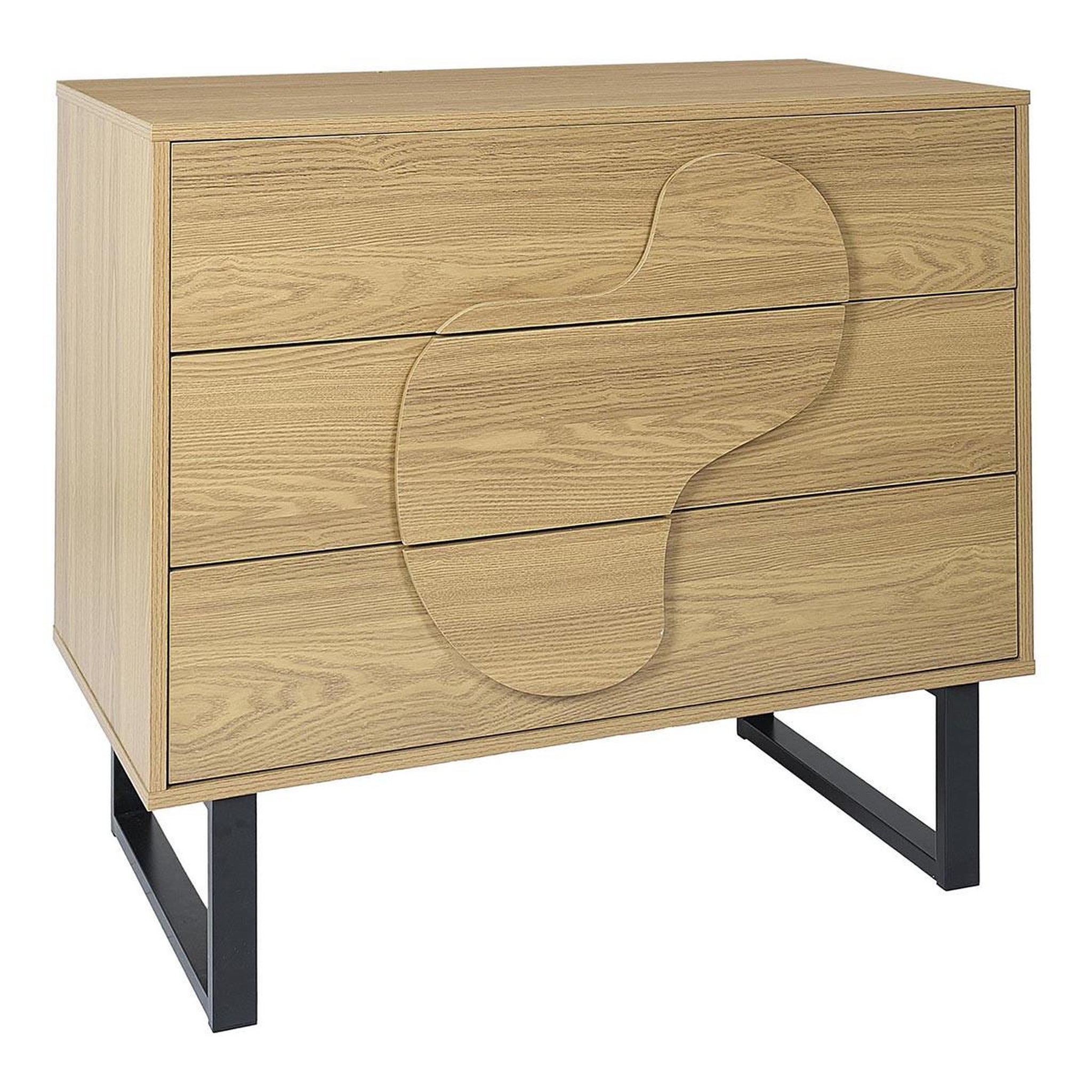 The Home Deco Factory Commode 3 tiroirs  calypso  90cm marron