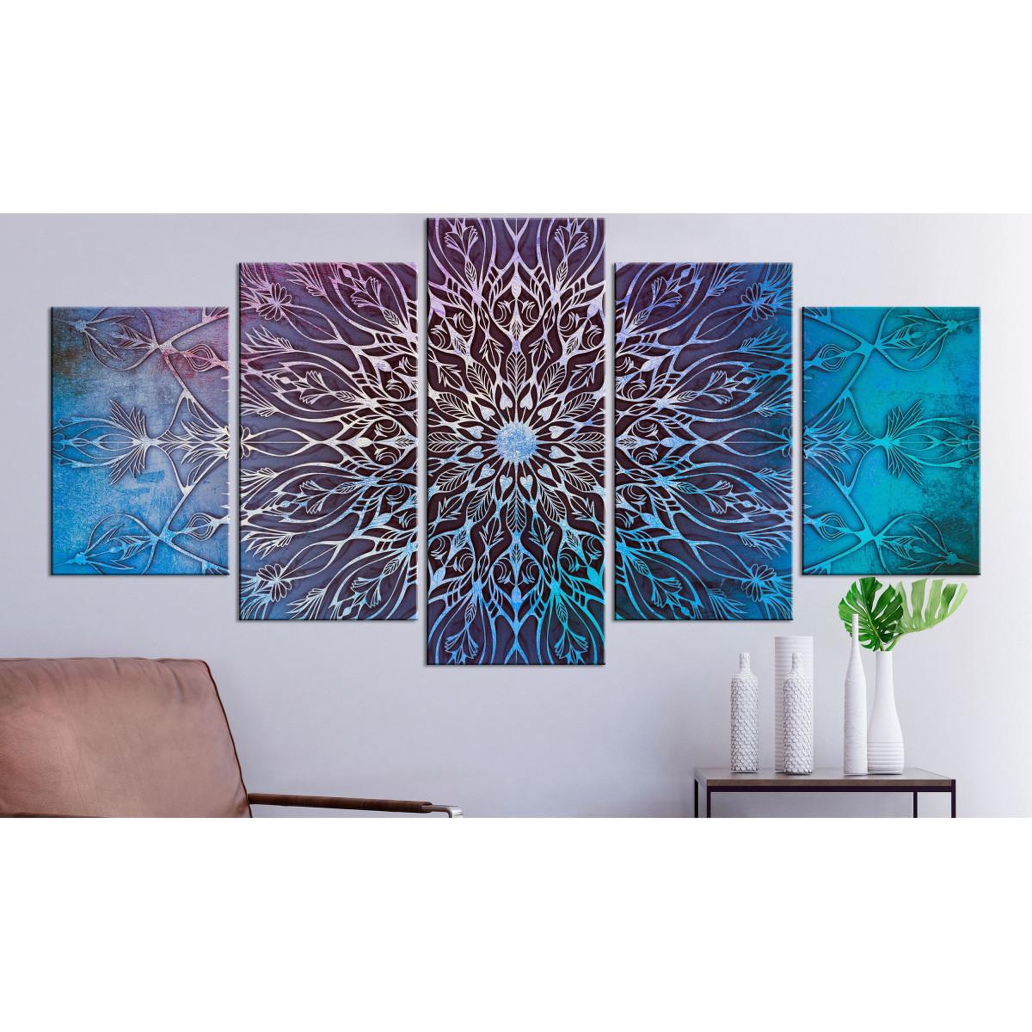 Voir la diapositive 2 : Paris Prix Tableau Imprimé 5 Panneaux  Center Wide Blue