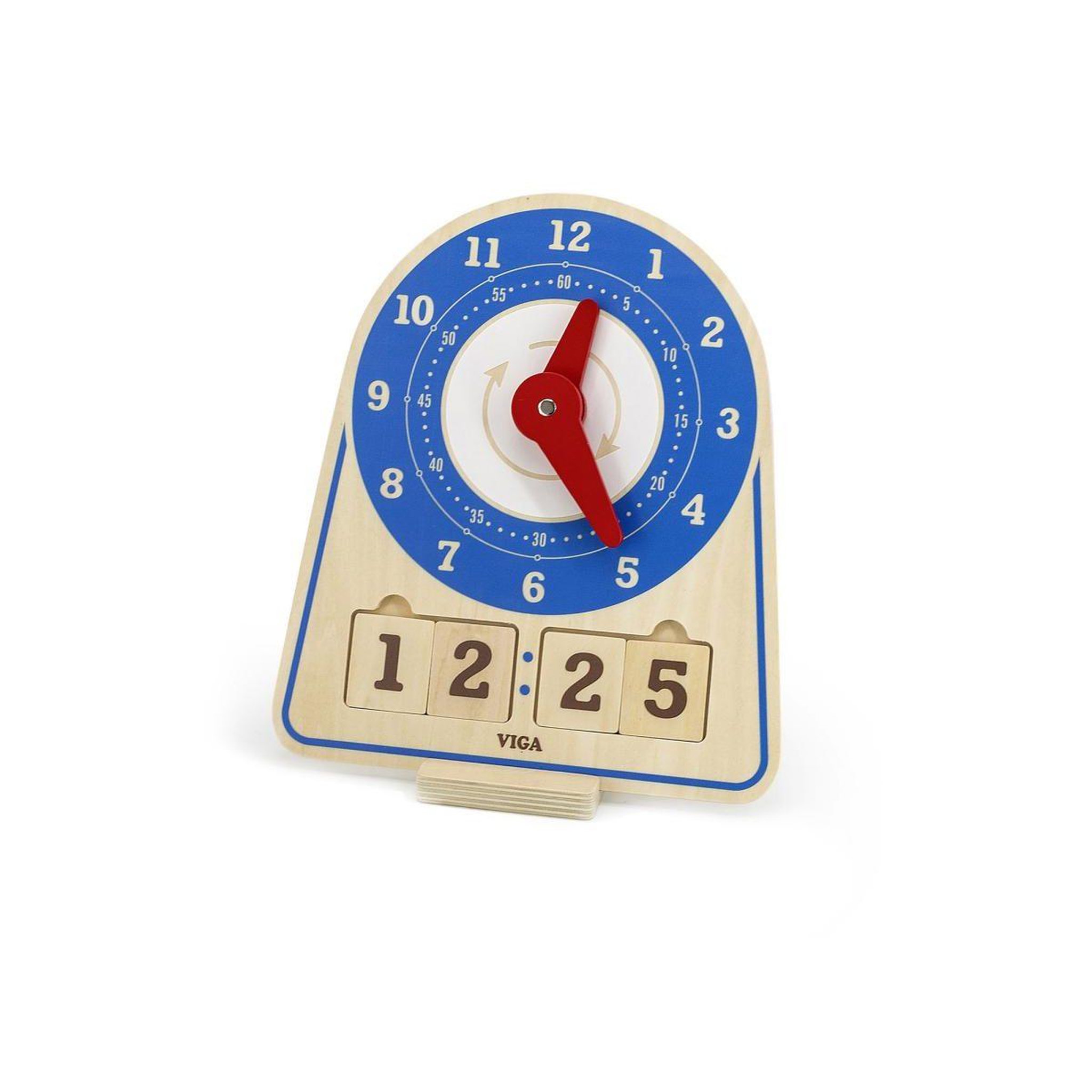 Voir la diapositive 2 : VIGA Horloge d'apprentissage  44547 - bois, lecture de l'heure