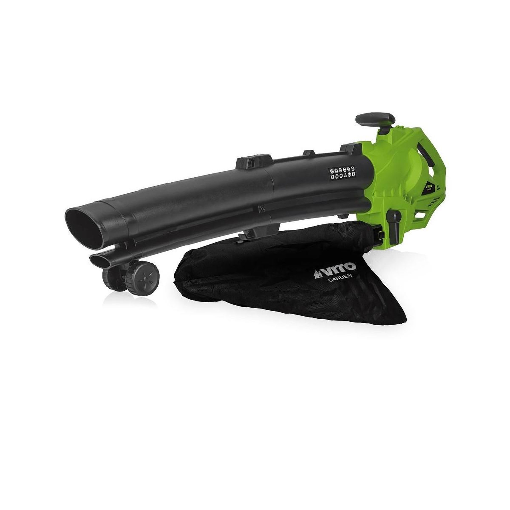 VITO Aspirateur et souffleur de feuilles 3000w sac 35l bandoulière et roulettes confort vito