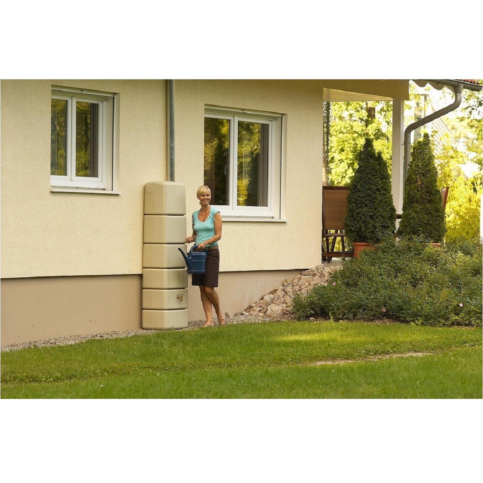 Voir la diapositive 4 : GARANTIA Kit Cuve Murale Slim 330 L Sable avec Collecteur Eco Gris