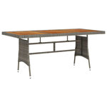 VIDAXL Table de jardin Gris 160x70x72 cm Resine tressee et acacia
