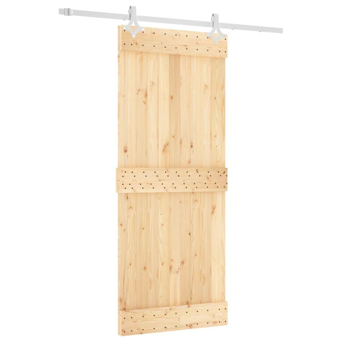 VIDAXL Porte coulissante et kit de quincaillerie 85x210 cm pin massif