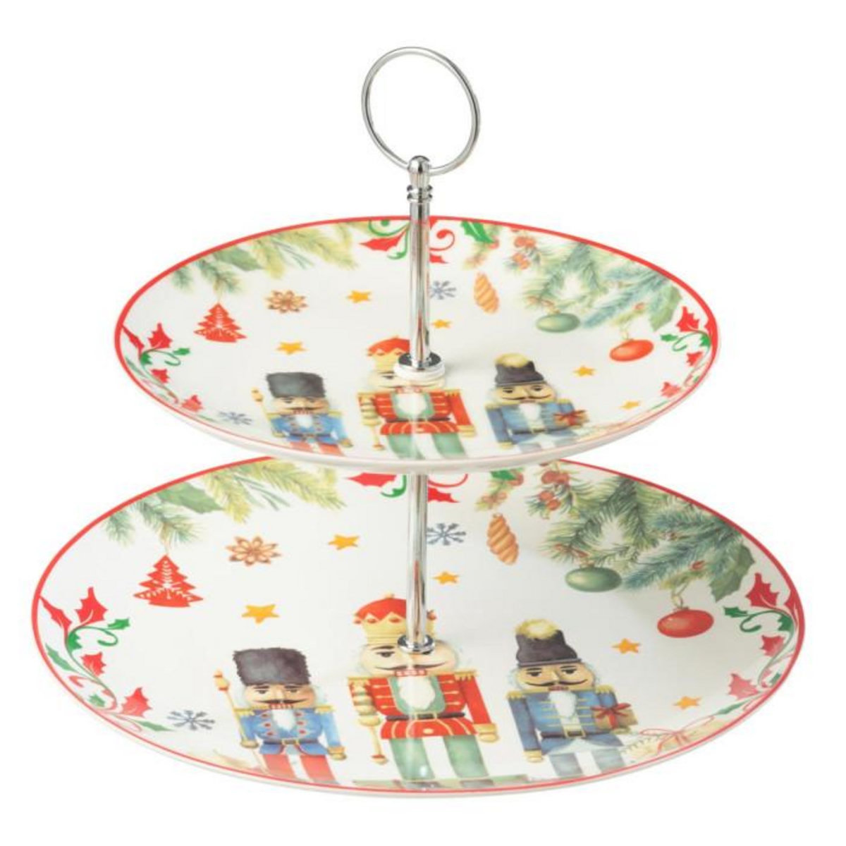 Paris Prix Plateau de Présentation 2 Étages  Casse-Noisette  27cm Blanc