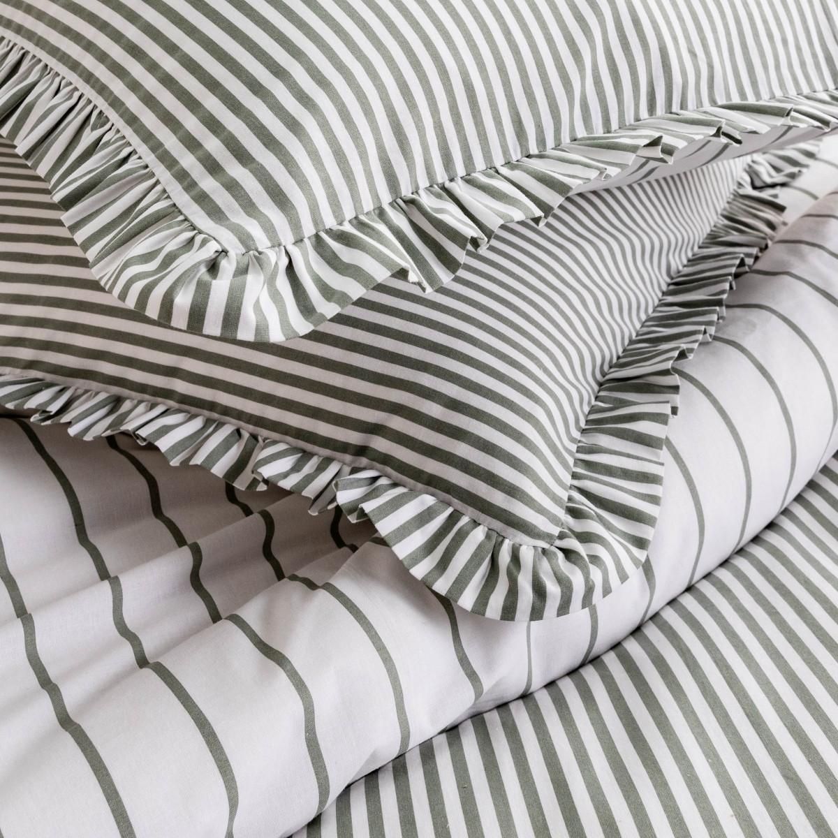 FUTURE HOME Parure de lit 2 personnes en coton 57 fils imprimé blanc