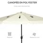 Voir la diapositive 6 : OUTSUNNY Parasol octogonal inclinable Ø 2,68 x 2,32H m mât acier noir polyester haute densité 180 g/m² crème