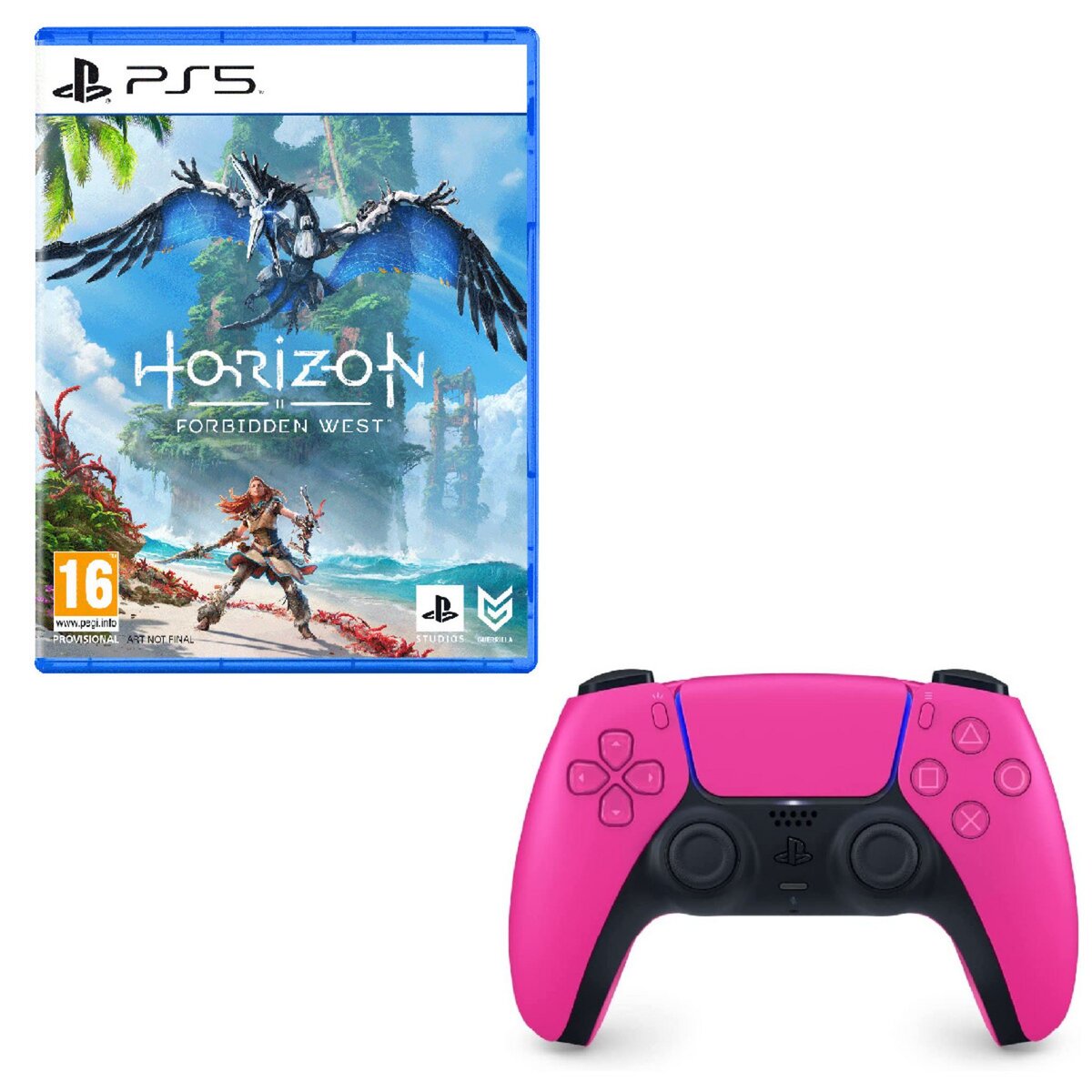SONY Horizon Forbidden West PS5 + Manette PS5 Dualsense Nova Pink