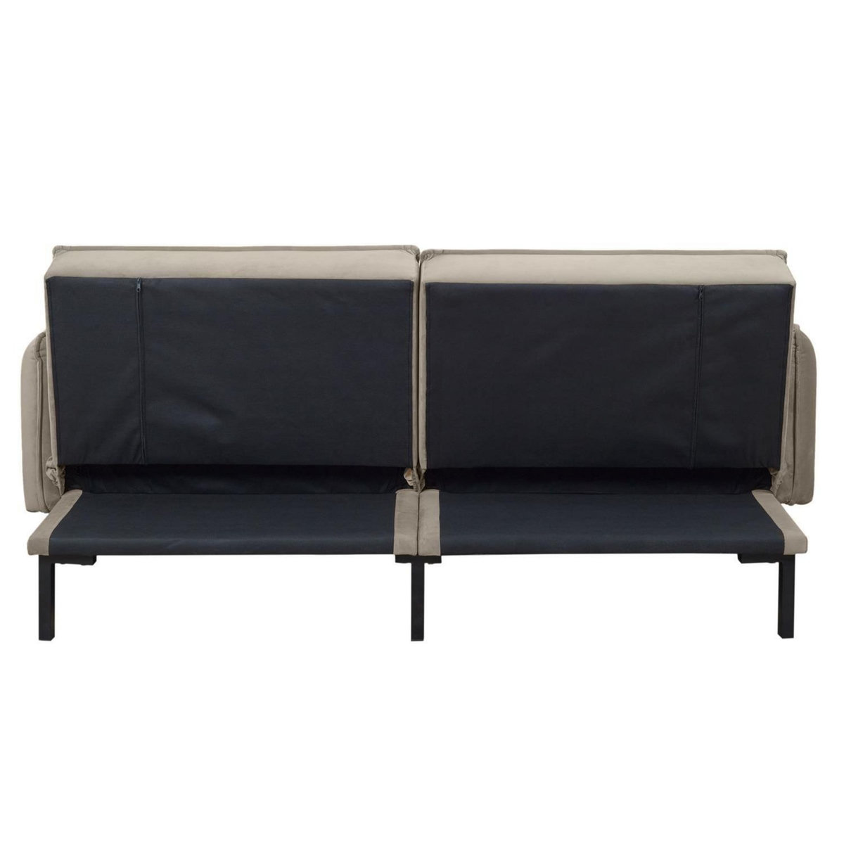 The Home Deco Factory Canapé convertible en velours Risor  - 3 Places - Taupe