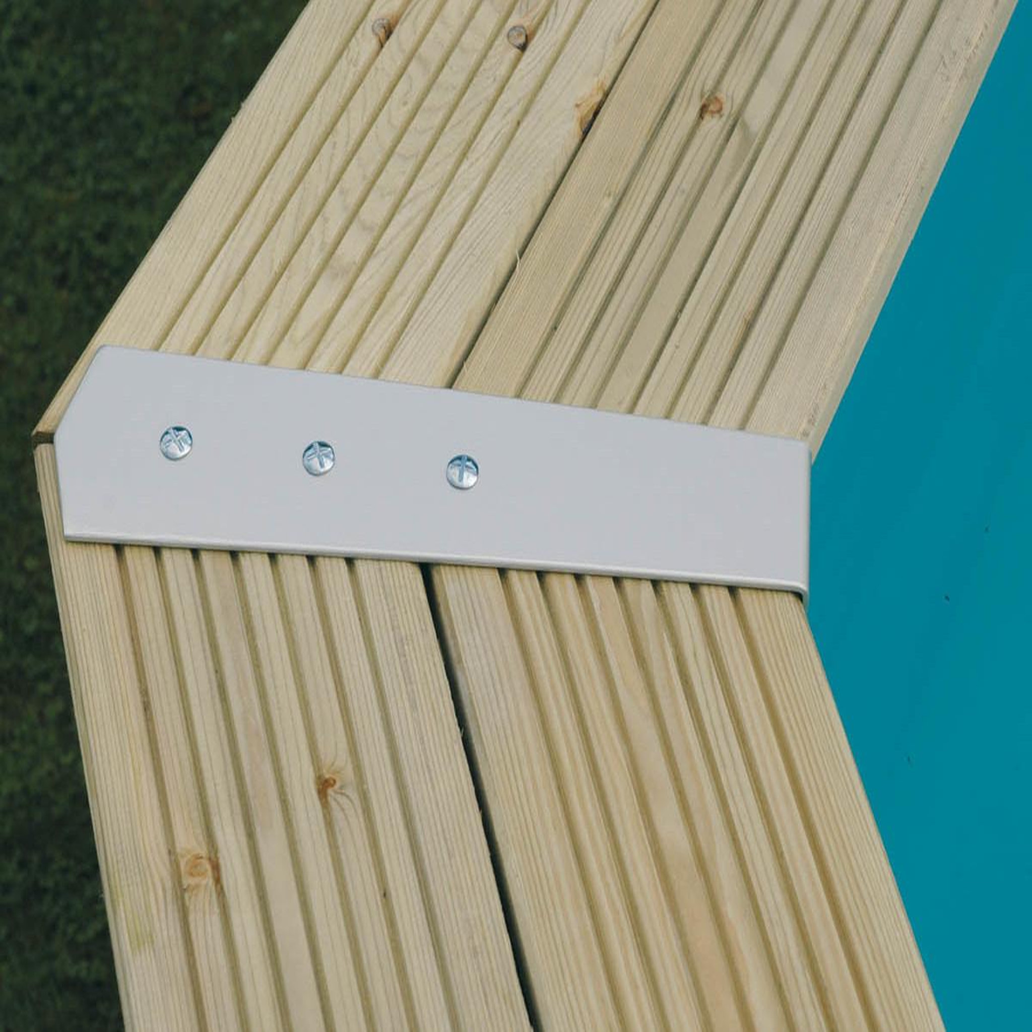 Voir la diapositive 3 : Ubbink Piscine bois Azura 4,90 x 3,55 x 1,30 m - Liner bleu - Ubbink