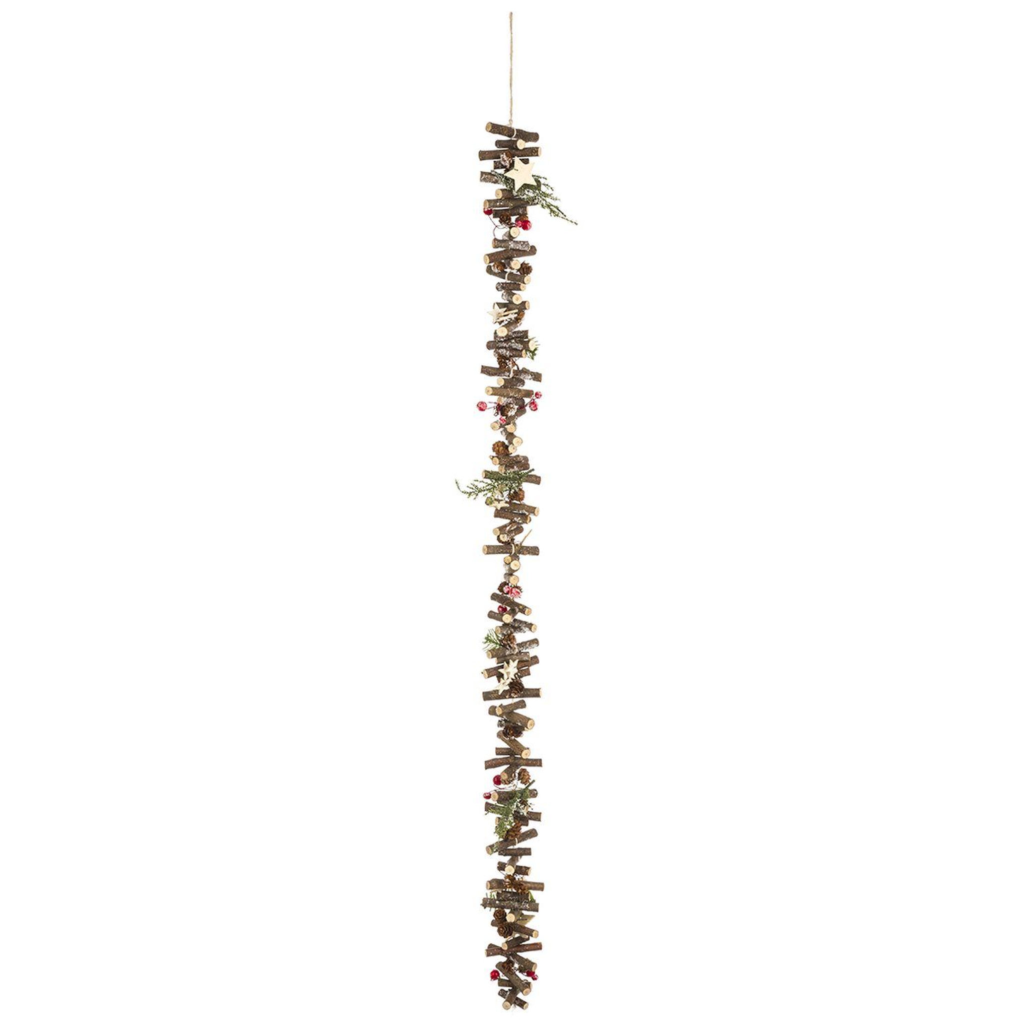 FEERIC LIGHT & CHRISTMAS Guirlande en bois pour sapin de Noël Rondin. Coloris disponibles : Marron