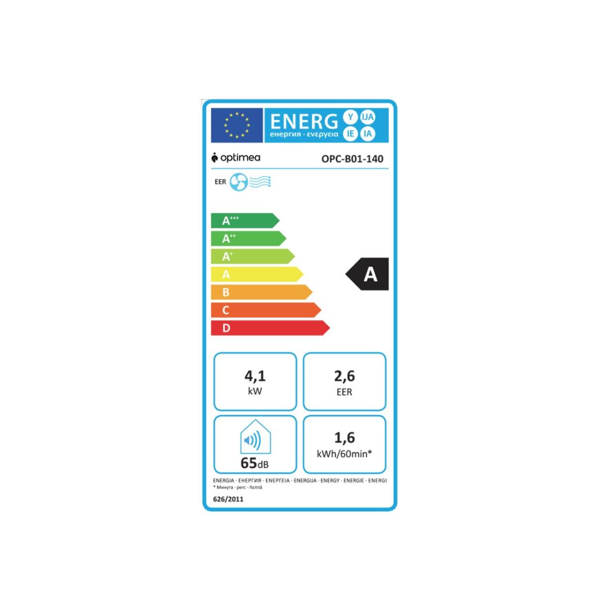 Voir la diapositive 2 : OPTIMEA Climatiseur mobile 4100w 40m² - OPC-B01-140