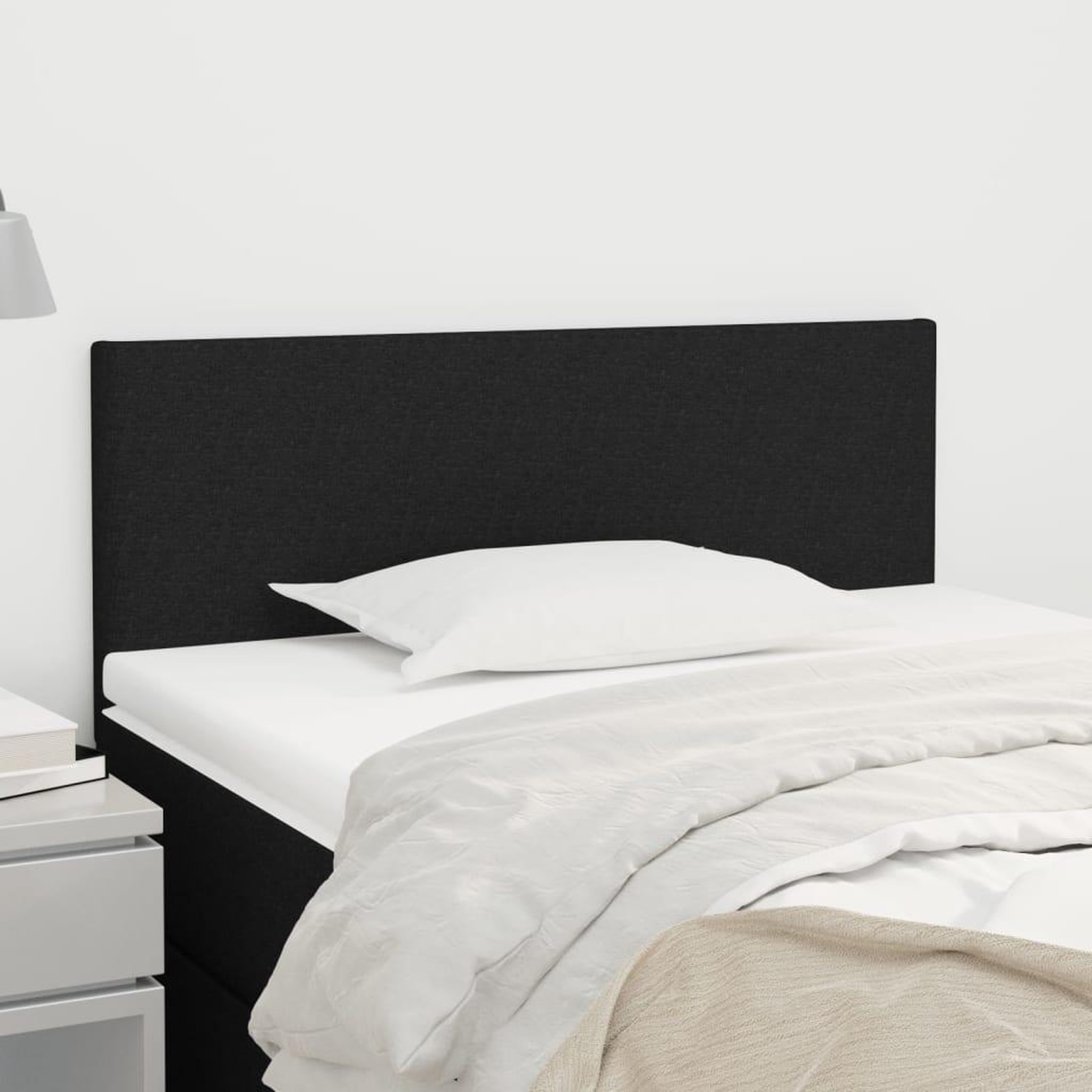 Voir la diapositive 1 : VIDAXL Tete de lit Noir 90x5x78/88 cm Tissu