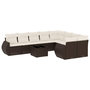 Voir la diapositive 2 : VIDAXL Salon de jardin 10 pcs avec coussins marron resine tressee