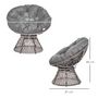 Voir la diapositive 3 : OUTSUNNY Fauteuil rond de jardin fauteuil papasan pivotant grand confort Ø 97 x 86H cm grand coussin fourni polyester résine tressée gris