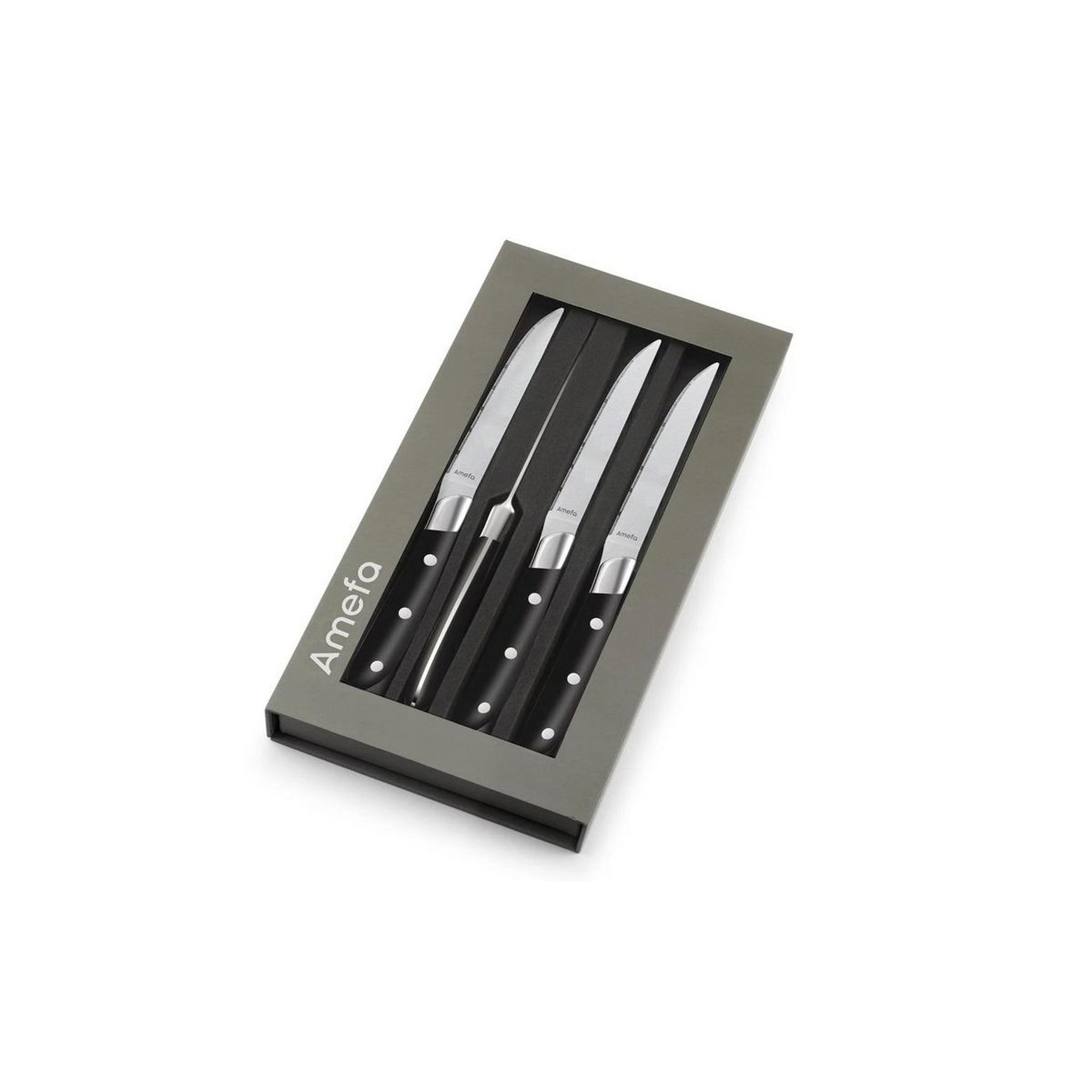 Voir la diapositive 3 : Amefa Coffret de 4 couteaux steak 11cm - 2550A1MB02BR4