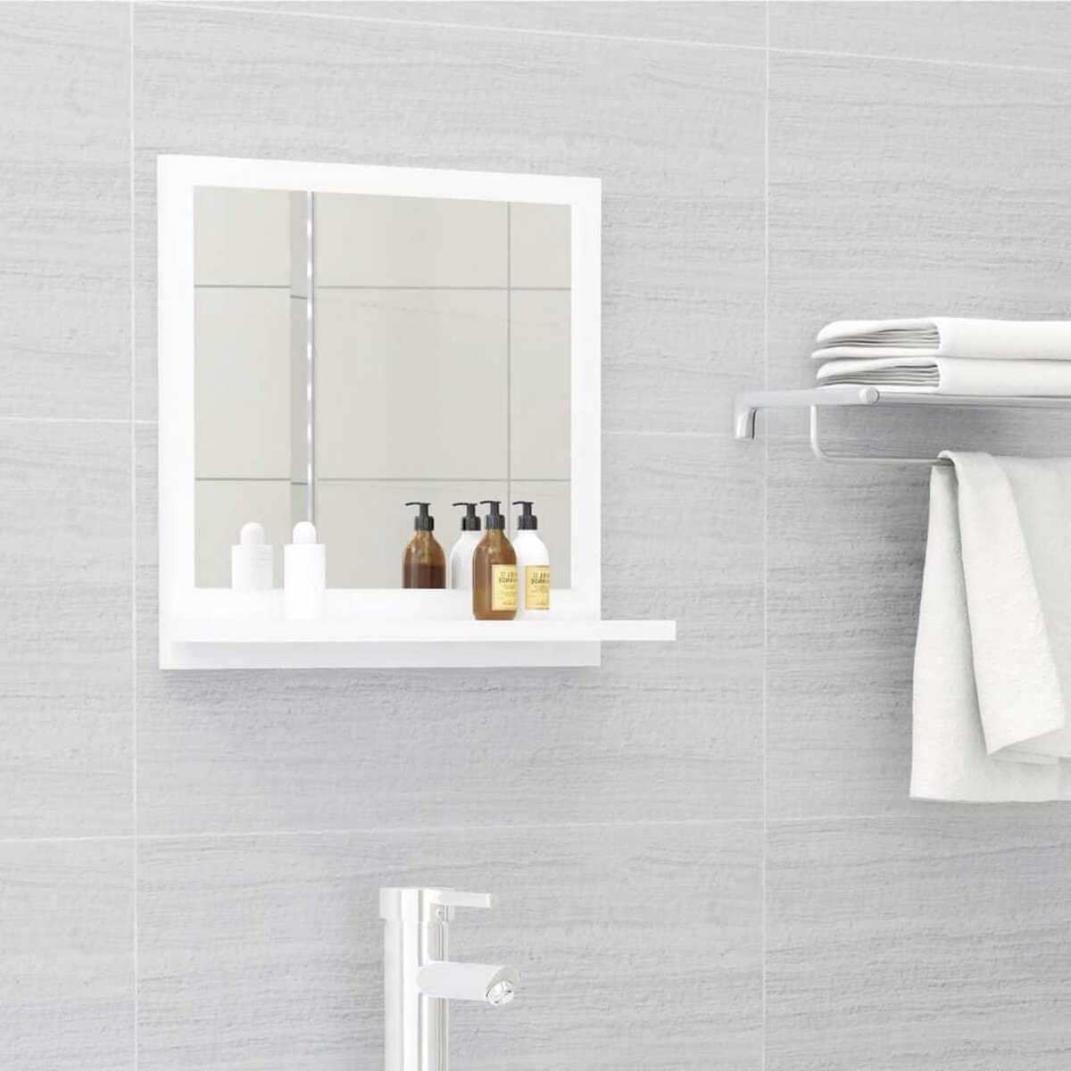 VIDAXL Miroir de salle de bain Blanc 40x10,5x37 cm Bois d'ingenierie