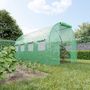 Voir la diapositive 6 : EUROSPEN Serre de Jardin Tunnel 8m² - bâche armée - avec fenêtres latérales et porte zipée