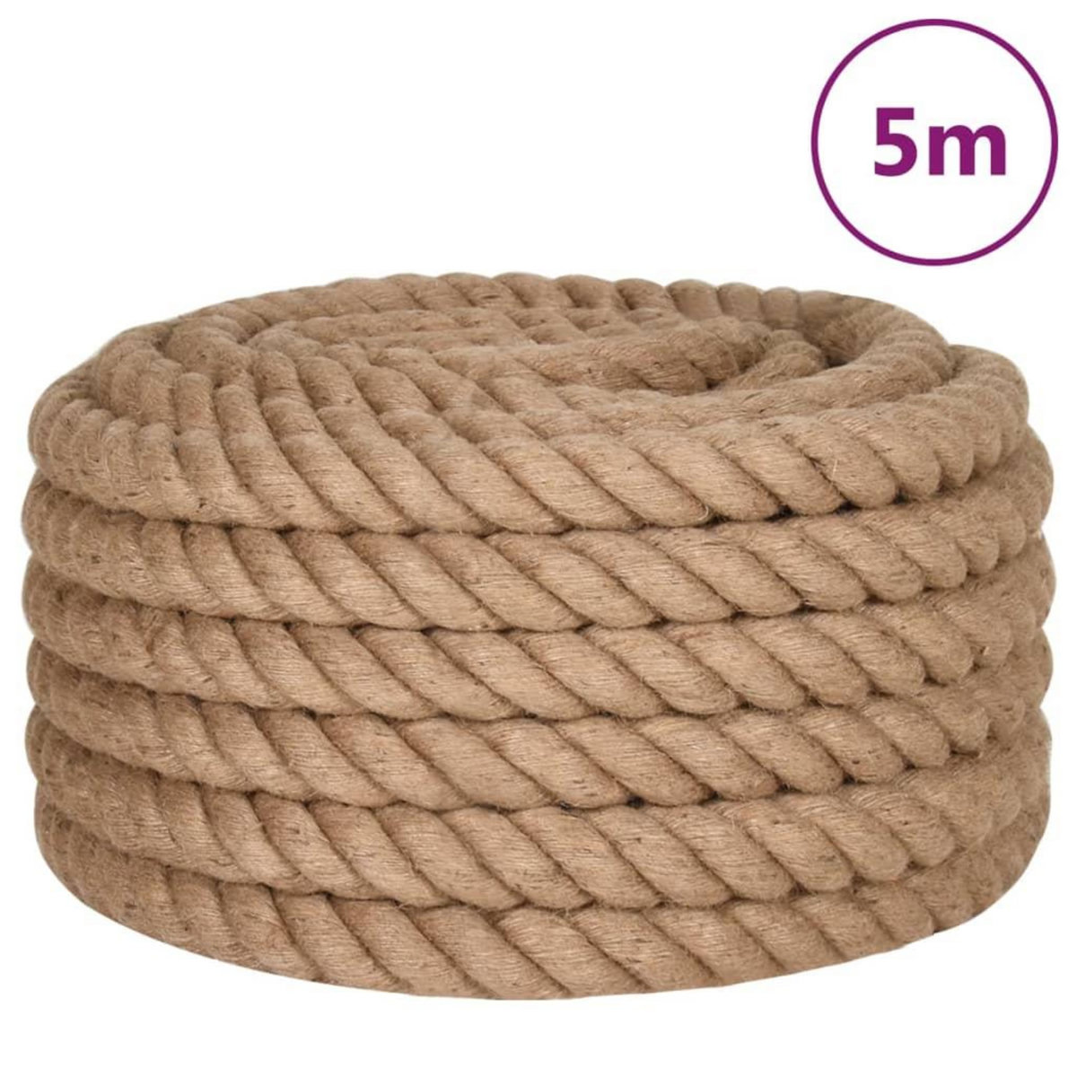 VIDAXL Corde de jute 5 m de long 36 mm d'epaisseur