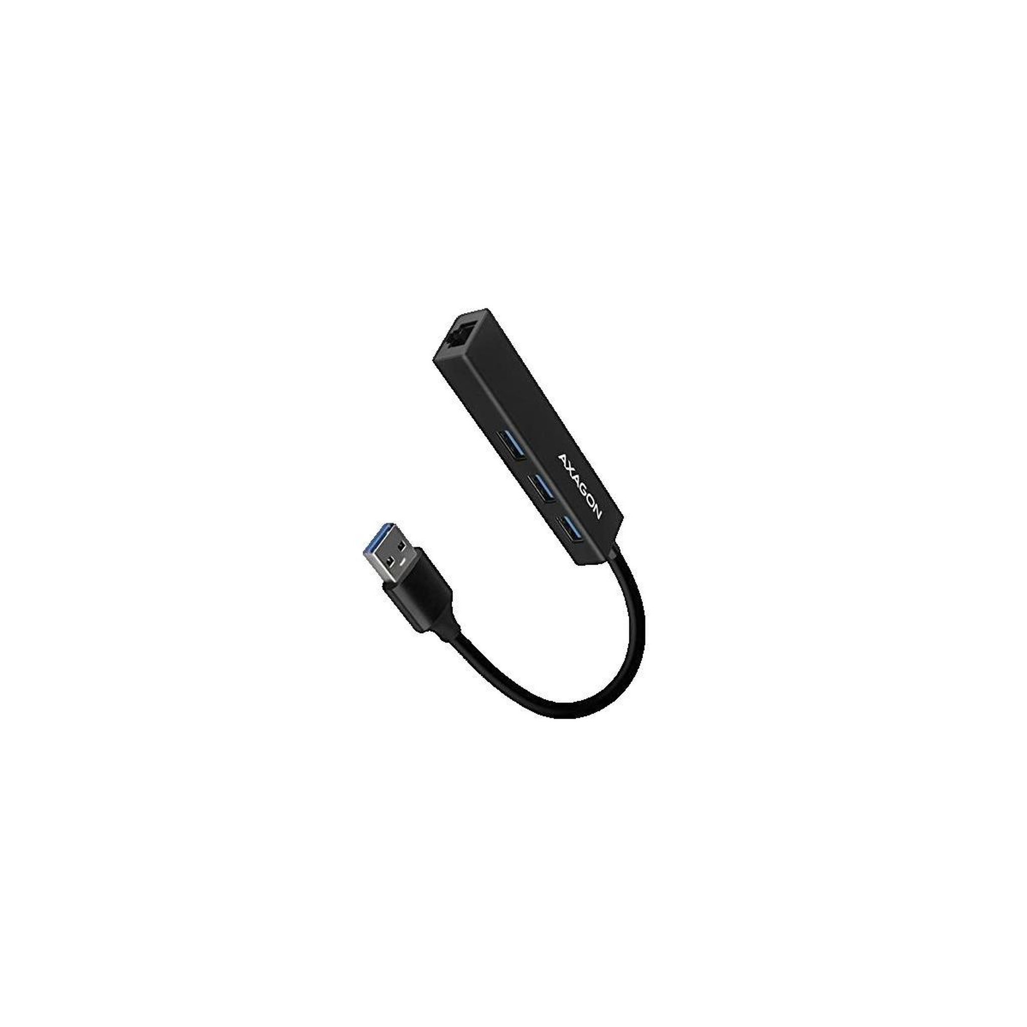 AXIOM Hub USB Axagon HMA-GL3A avec 3 ports USB, aluminium noir