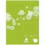 AUCHAN Cahier piqué polypro 24x32cm 96 pages petits carreaux 5x5 vert motif ronds