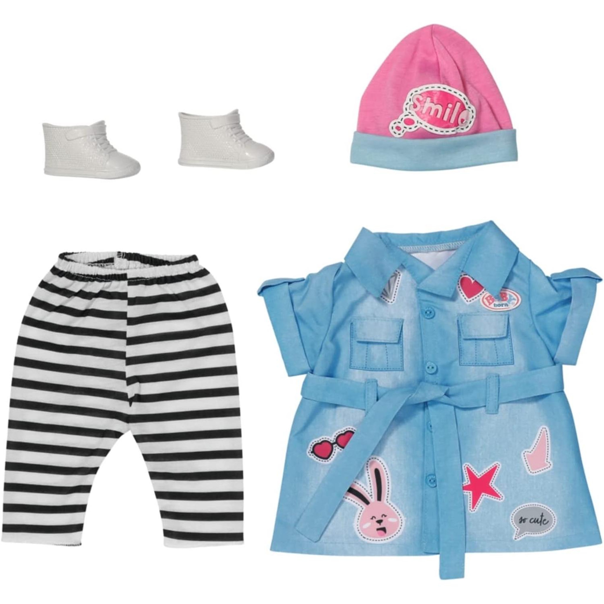 Zapf Creation Baby born Deluxe Robe en Jean pour poupée de 43 cm