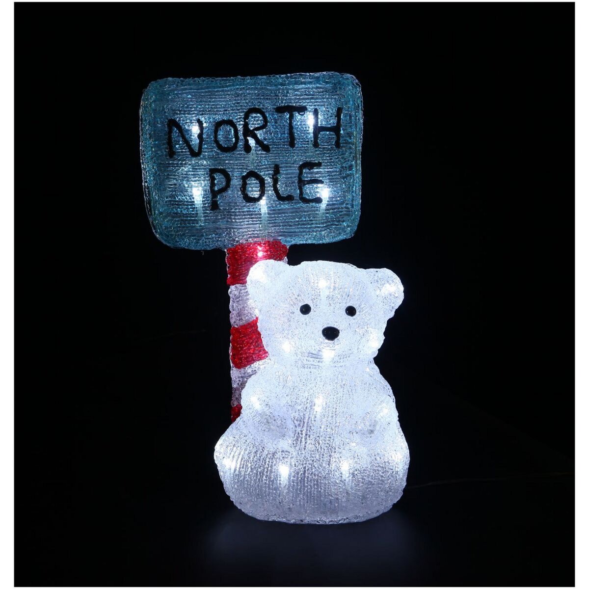 ACTUEL Figurine lumineuse 30 LED Ours 35 cm blanc froid