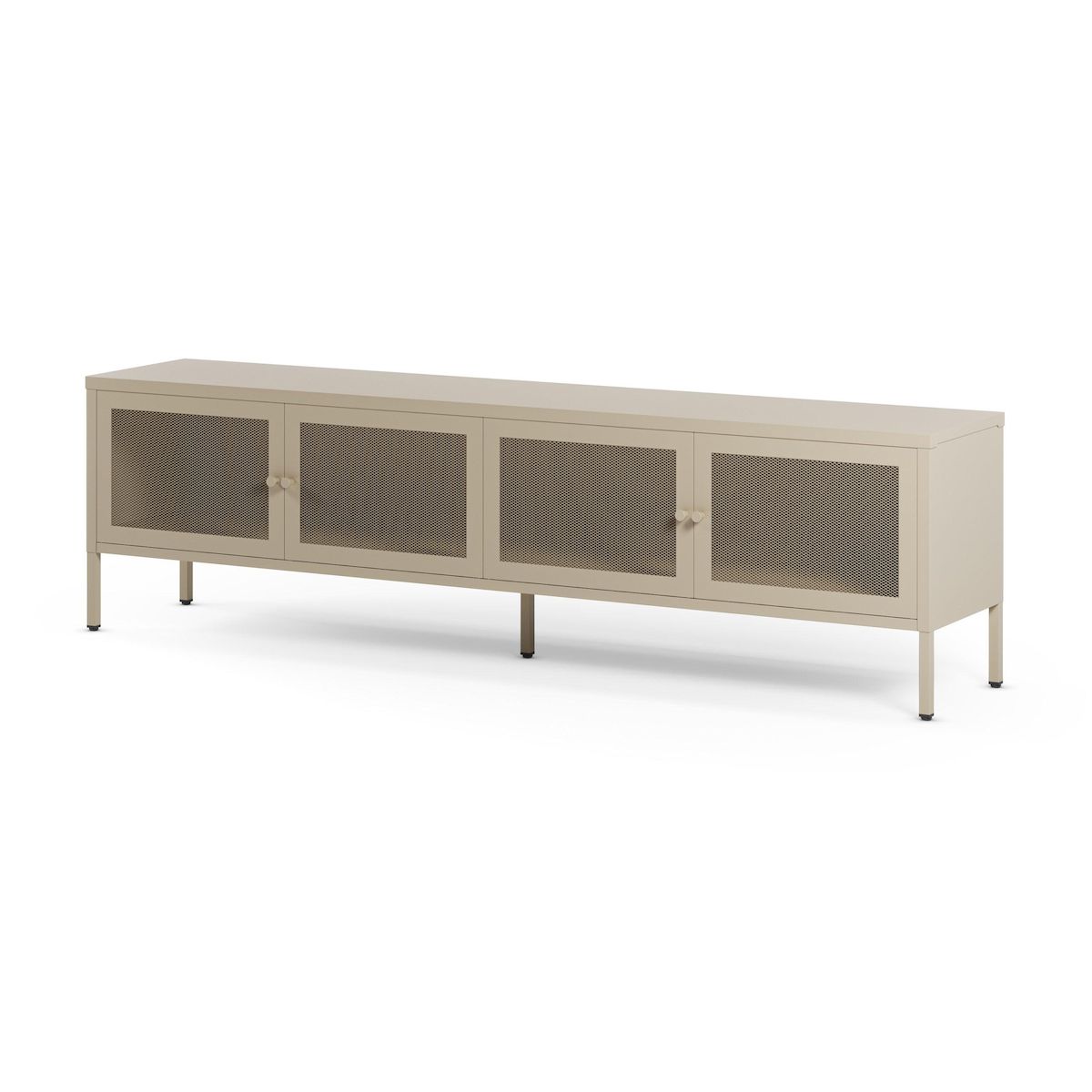 Rendez vous déco Meuble TV en métal beige 4 portes, 160 cm-Latem