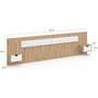 Voir la diapositive 5 : ID MARKET Tête de lit suspendue avec chevets SANTA pour lit 140, 160 et 180 cm bois et blanc