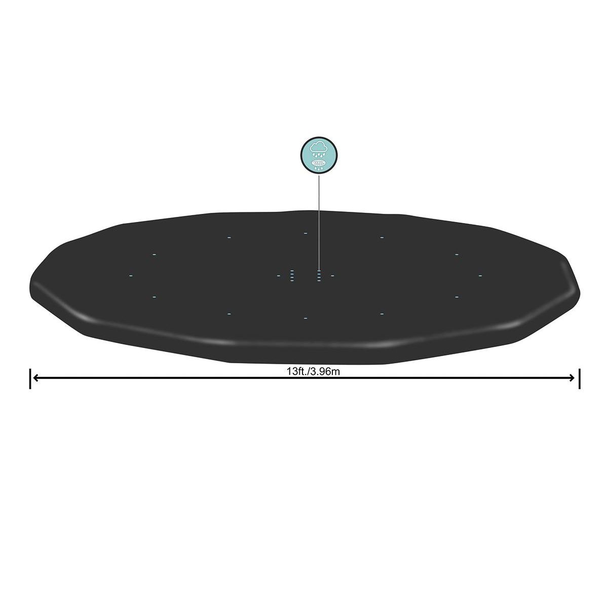 BESTWAY Bâche de protection 4 saisons pour piscine acier Hydrium ronde Ø 3,66 m