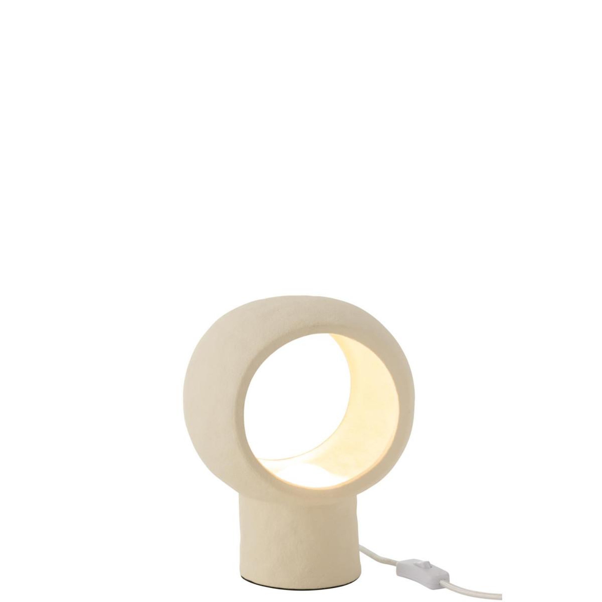 Voir la diapositive 2 : J-LINE Lampe à poser en céramique  cercle  27cm beige